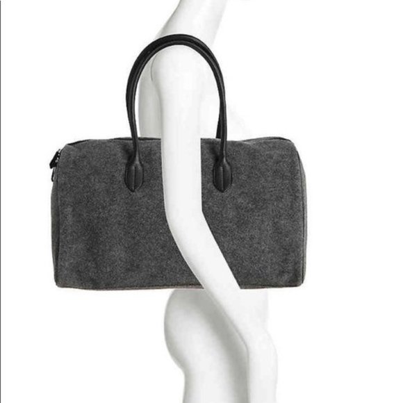 🆕 Travel Duffel Bag Tote GREY Wool Felt - Picture 10 of 16